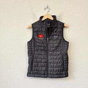 PATAGONIA YouTube Nano Puff Vest Jacket Black Full Zip Quilted Primaloft